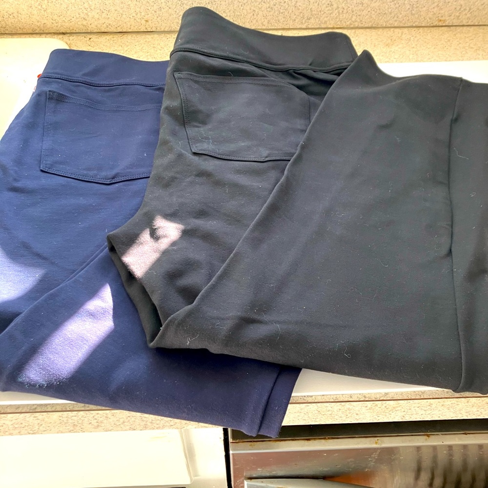 Women’s Pull-On Ponte Pants - Two Pairs One Black & One Navy